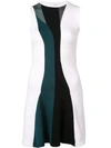 CUSHNIE ET OCHS STRIPED SKATER DRESS