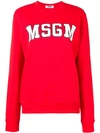 Msgm College Logo Sweatshirt In Red