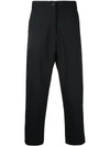 3.PARADIS 3.PARADIS CROPPED BUTTONED TROUSERS - BLUE