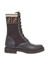 Fendi Rockoko Combat Boots In Black