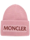 MONCLER rib knit logo beanie