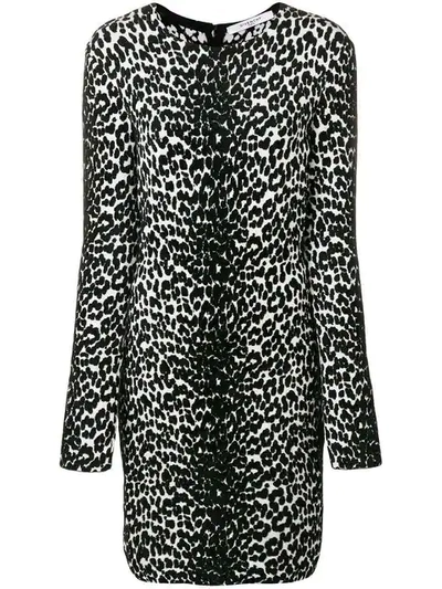 Givenchy Long-sleeve Leopard-jacquard Body-con Dress In Animal Print,black