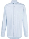 BORRIELLO BORRIELLO MICRO CHECK SHIRT - BLUE