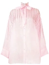 VALENTINO COLLARED EMBELLISHED TIE NECK BLOUSE