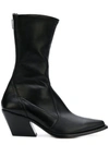 Givenchy Slant-heel Leather Boots In 001 Noir