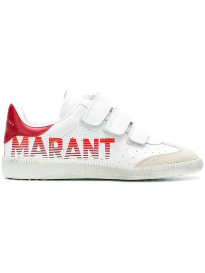 Isabel Marant Beth Logo Leather Grip-strap Trainers In White