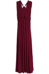 dressing gownRTO CAVALLI ROBERTO CAVALLI WOMAN EMBELLISHED CUTOUT CREPE GOWN PLUM,3074457345618994031