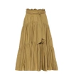 Proenza Schouler Tiered Poplin A-line Long Skirt In Khaki