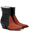 Givenchy 70mm Two Tone Leather Cowboy Boots In Black/tan