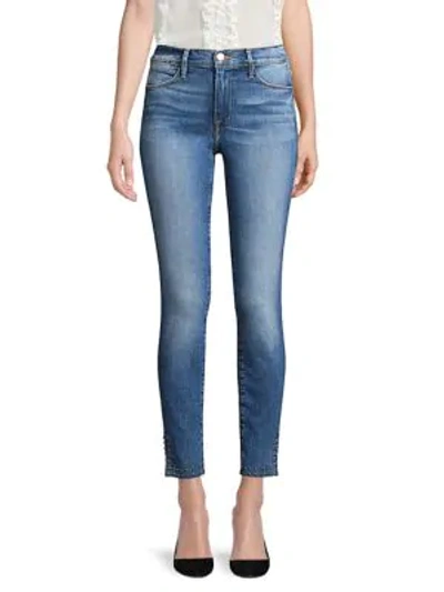 Frame Le High Skinny Split Jeans In Hazelwood