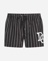 DOLCE & GABBANA SHORT PRINTED SWIMMING TRUNKS WITH PATCH,M4A06THSMBKHNHEW