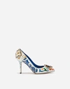 DOLCE & GABBANA PRINTED PATENT LEATHER PUMPS WITH BROOCH DETAIL,CD0101AU564HAR37