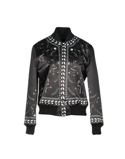 Givenchy Printed Satin Bomber Jacket In Black