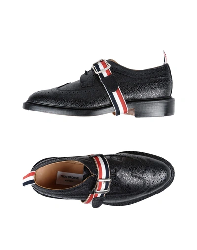Thom Browne Man Lace-up Shoes Black Size 8 Soft Leather