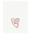 Monica Vinader Siren Quartz-gemstone 18ct Rose-gold And Silver Small Ring In Pink