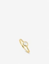 Monica Vinader Gold Plated Vermeil Silver Siren Small Moonstone Stacking Ring In White