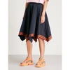 JW ANDERSON STRIPED-HEM COTTON UMBRELLA SKIRT