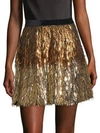 ALICE AND OLIVIA Cina Embellished Glitter Tassel Mini Skirt