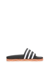 Adidas Originals Adilette New Bold Striped Rubber Slides In Black