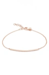 Ef Collection Diamond Baguette Bar Chain Bracelet In Rose Gold