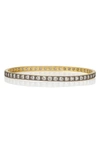 Freida Rothman Square Radiance Cubic Zirconia Bangle (special Purchase) In Gold/ Silver