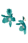 Lele Sadoughi Crystal Clip-on Drop Earrings In Lagoon Blue