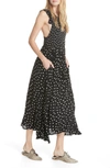 Free People Smocked Polka-dot Dress In Black