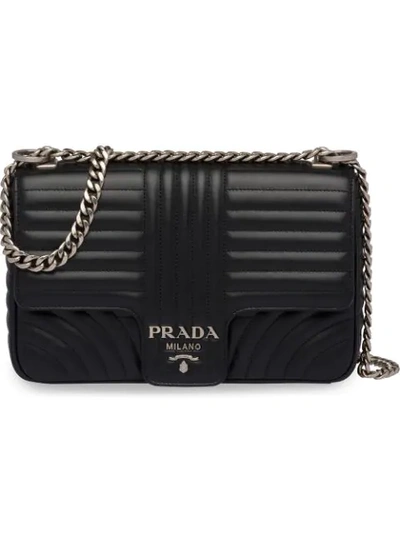 Prada Diagramme Medium Shoulder Bag In Black