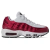 NIKE WOMEN'S AIR MAX 95 LX CASUAL SHOES, WHITE/RED,2381309