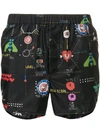 VALENTINO VIDEO GAME PRINT SWIMMING TRUNKS