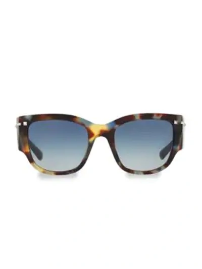 Valentino Havana Tortoise Sunglasses In Blue Havana
