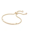 Kendra Scott Ott Adjustable Chain Bracelet W/ Cubic Zirconia In Gold
