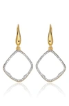 Monica Vinader 'riva' Diamond Hoop Drop Earrings In Yellow Gold