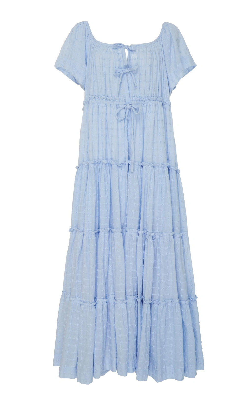 light blue peasant dress Oversize Asymmetrical Hem With Crochet Detail M and a comfortable relaxed silhouette that flatters every body type WONDERLY Anthropologie Boutique Hi Low