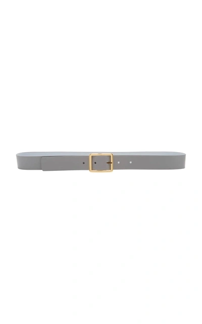 Maison Boinet Exclusive Reversible Leather Belt  In Grey