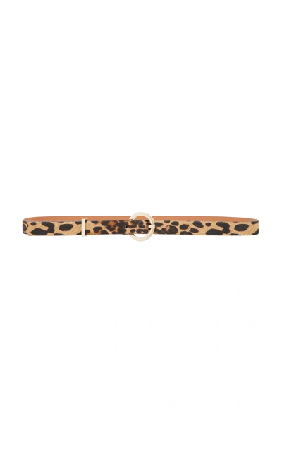 Maison Boinet Leopard Print Leather And Calf Hair Belt In Animal