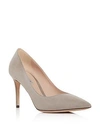 GIORGIO ARMANI WOMEN'S DECOLLETE SUEDE POINTED TOE PUMPS,X1E713XC06700013