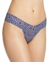 Hanky Panky Low-rise Printed Lace Thong In Maria