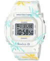 BABY-G WOMEN'S DIGITAL WHITE FLORAL RESIN STRAP WATCH 40MM