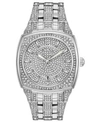 Bulova Men's Stainless Steel & Crystal-accent Bracelet Watch 40mm In Silver