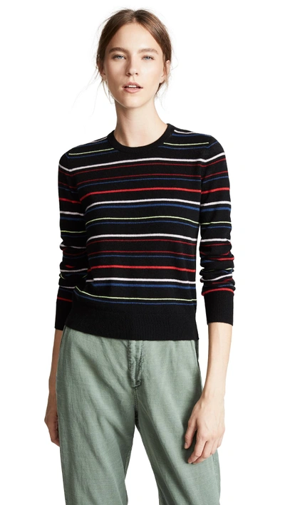 Equipment Shirley Variety Stripe Cashmere Jumper In Black Multi