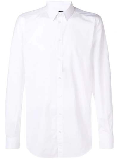 Dolce & Gabbana Camicia In Cotone Con Pieghe A Cannone In White
