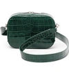 Pop & Suki Croc Embossed Bigger Leather Camera Bag - Green In Emerald