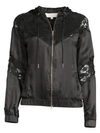 FLEUR DU MAL Paneled Lace Track Jacket