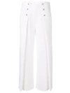 GENNY GENNY FLARED CROPPED TROUSERS - WHITE