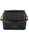 Alexander Mcqueen Nano Croc Embossed Box Bag In Black