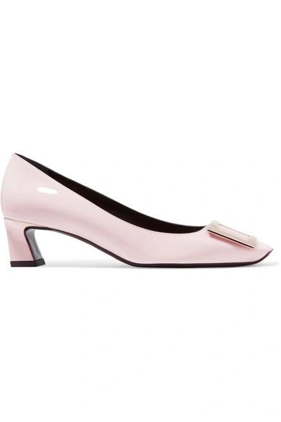 Roger Vivier 45mm Trompette Patent Leather Pumps In Pastel Pink