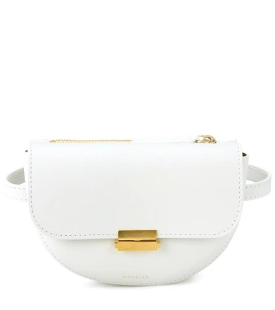 Wandler Anna Buckle Leather Belt Bag In White