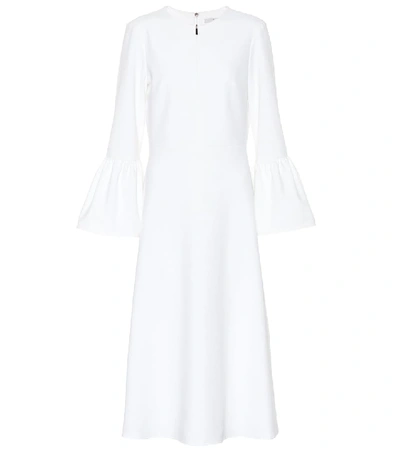 Tibi Crêpe Midi Dress In White