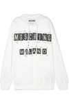 MOSCHINO EMBELLISHED COTTON-JERSEY HOODIE